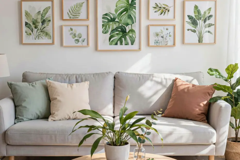 Gold Gallery Wall Picture Frame Set 7 Pieces | Botanical Framed Wall Art for Living Room | Multi-Size 11x14 8x10 5x7 4x6