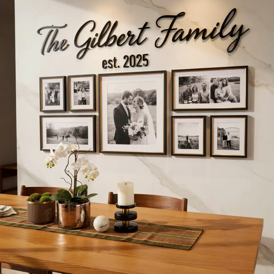 Custom Family Name Signs for Entryway Photo Wall Decor | Rustic Established Home Sign | Housewarming Gift Idea