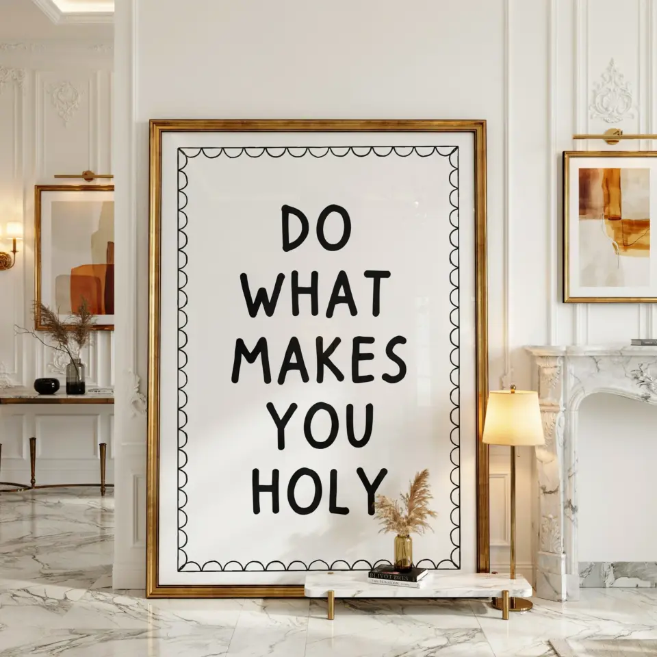 Christian Gallery Wall Ideas | Neutral Prayer Room Decor | Preppy Bible Verse Art