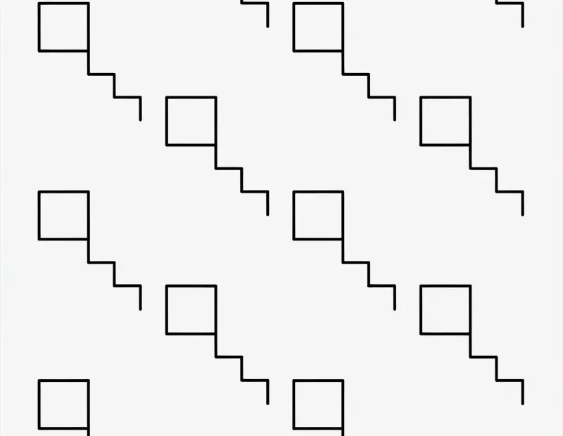 Staircase Gallery Wall Layout | Black and White Line Art Design | Wall Decor Idea