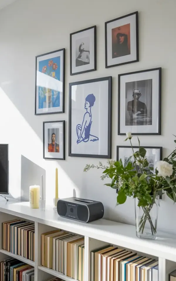 Budget Gallery Wall Ideas | DIY Black Frames & Book Styling on a Budget